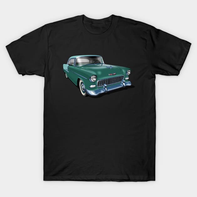 1955 Chevrolet in dark green T-Shirt by candcretro